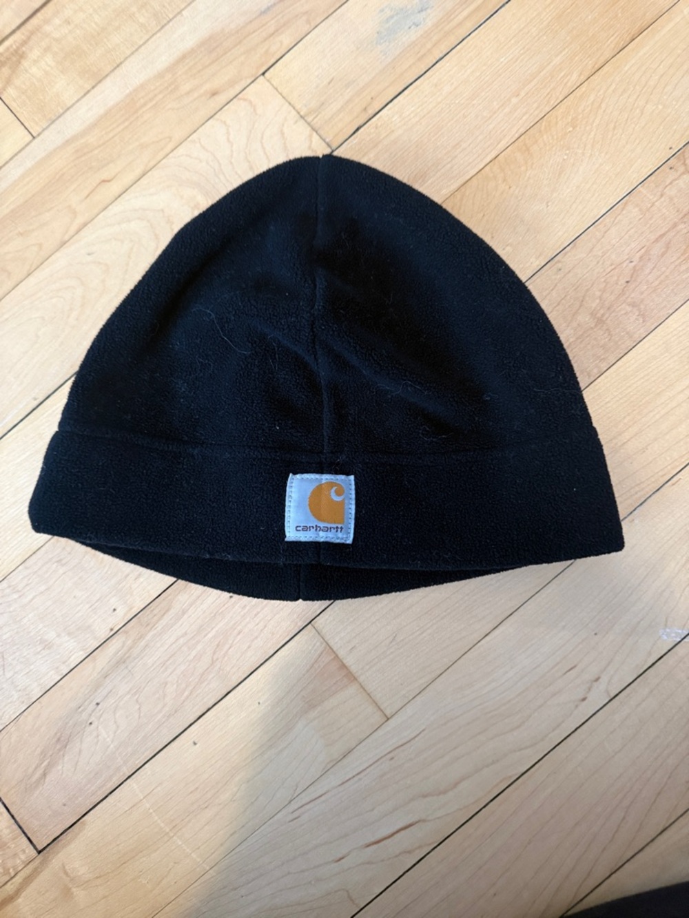 Carhartt Black Fleece Hat with Logo Patch